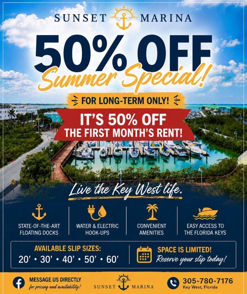 Sunset Marina 2026 summer special for long-term slip rentals